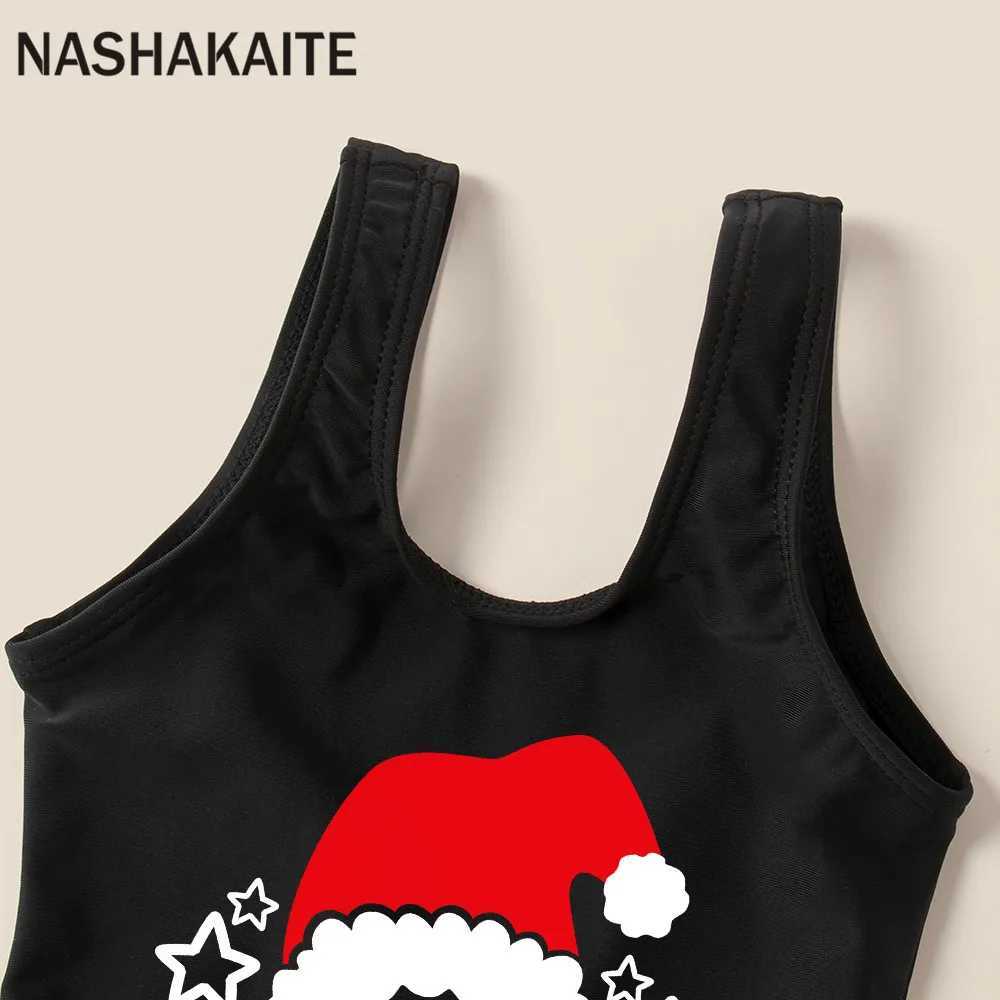 NASHAKAITE Christmas Family Matching Clothes Family Swimsuits Santa Claus Swimsuit Mom Daughter Clothes Father Son Swim Shorts W250207