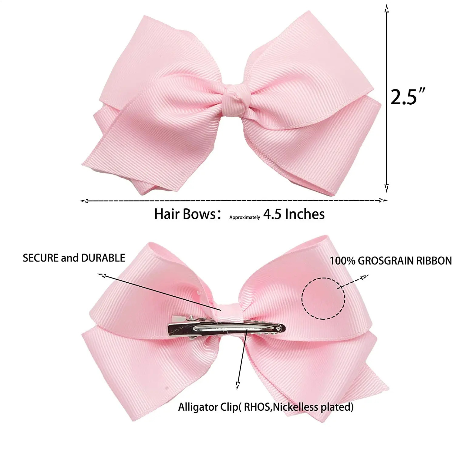 40Pcs 4 Boutique Grosgrain Hair Bows Alligator Clips for Girls Toddlers Kids Baby Hair Accessories 250120