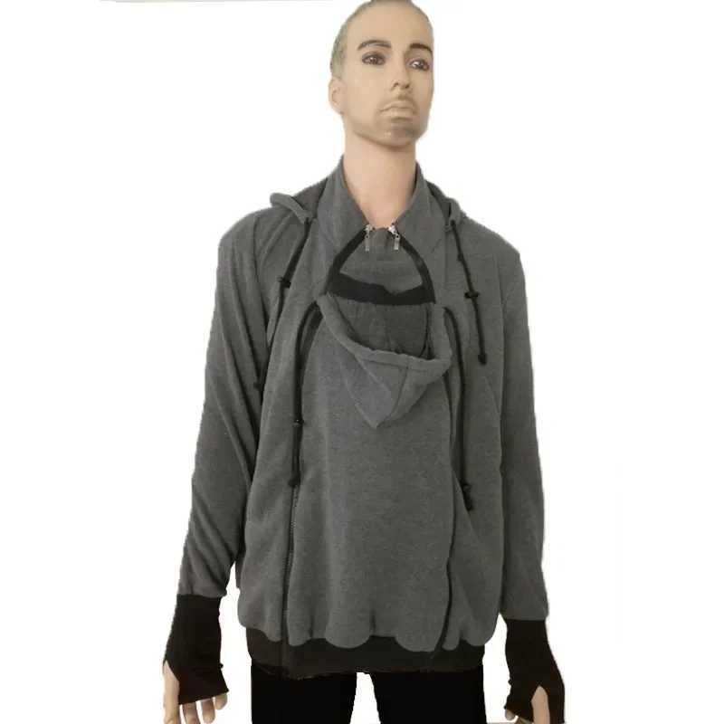 Dad man baby coat autumn winter maternity clothing kangaroo warm hoodie coat dad portable baby sports shirt W250207