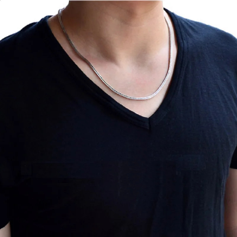 Real S925 Sterling Silver 925 Classics Weave Fox Tail Chopin Chain Personalized Necklace For Men Women Fine Jewelry Gift 250120