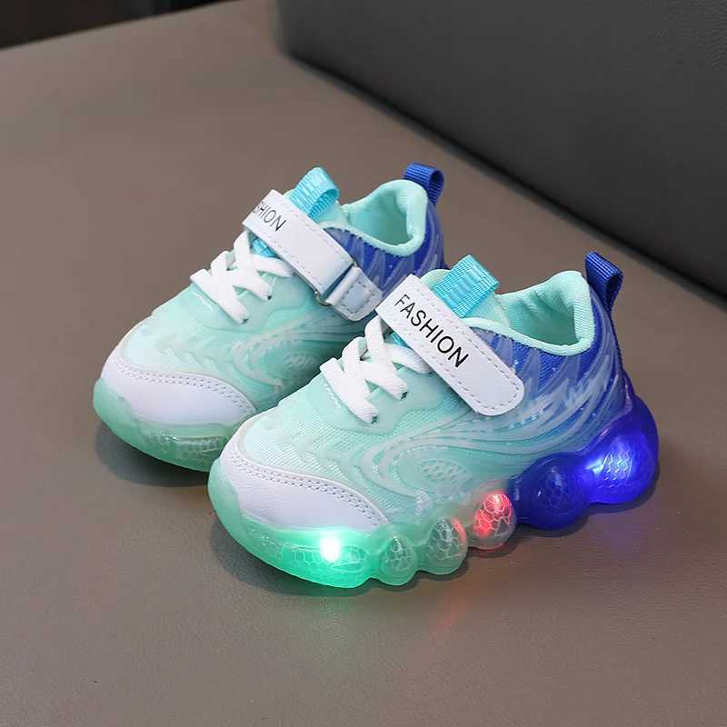 Spring And Autumn Girls Light-up Shoes Childrens LED Shiny Lights Sneakers Little Kids Glowing Light Sneakers Kids Casual ShoesXJ250207