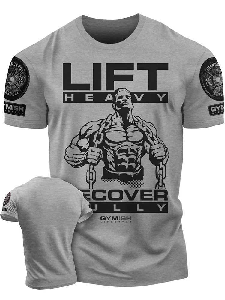 3D Printed Recover Fully Workout T-Shirt Funny Gym T-Shirt High Quality Mens Short Sleeves Muscle Man Tough Guy T-ShirtT250207