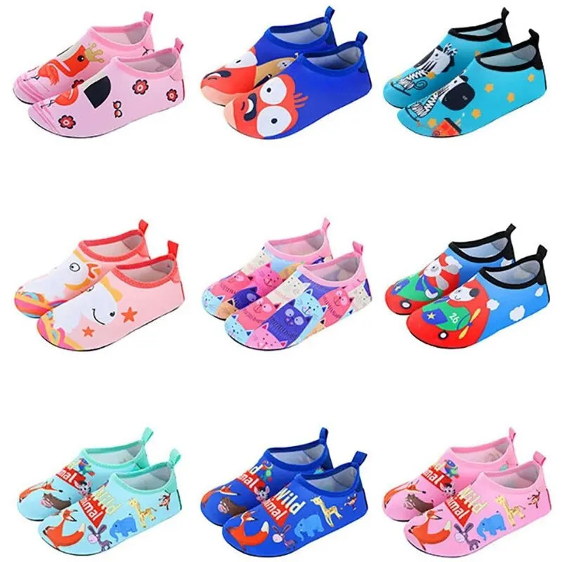 Children Outdoor Barefoot Quick-Dry Aqua Yoga Socks Boys Girls Animal Soft Diving Wading Shoes Beach Swimming Shoes 250207