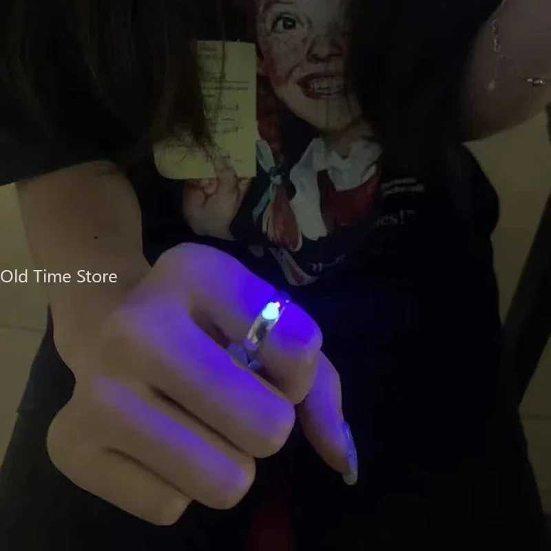 Blue Pink Luminous Ring For Couple Creative Love Heart Index Finger Ring Glowing In The Dark Rings Jewelry Valentines Day Gift W250207
