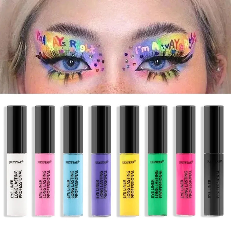 8 Color Eyeliner Liquid Pencil Waterproof Easy To Wear Make Up Matte Eye Liner Blue Pink Green White Black Purple Yellow Eyliner 250206