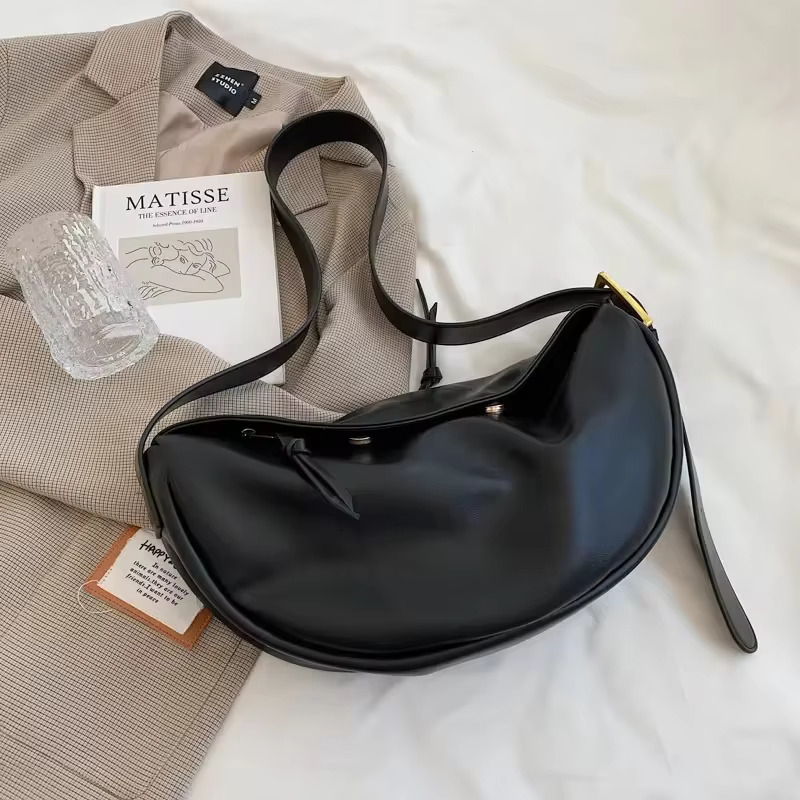 Crossbody For Women Large Capacity Handbags Solid Soft Shoulder Bags Female Casual Travel Hobos Bag Vintage Sac New PVC Gender Neutral