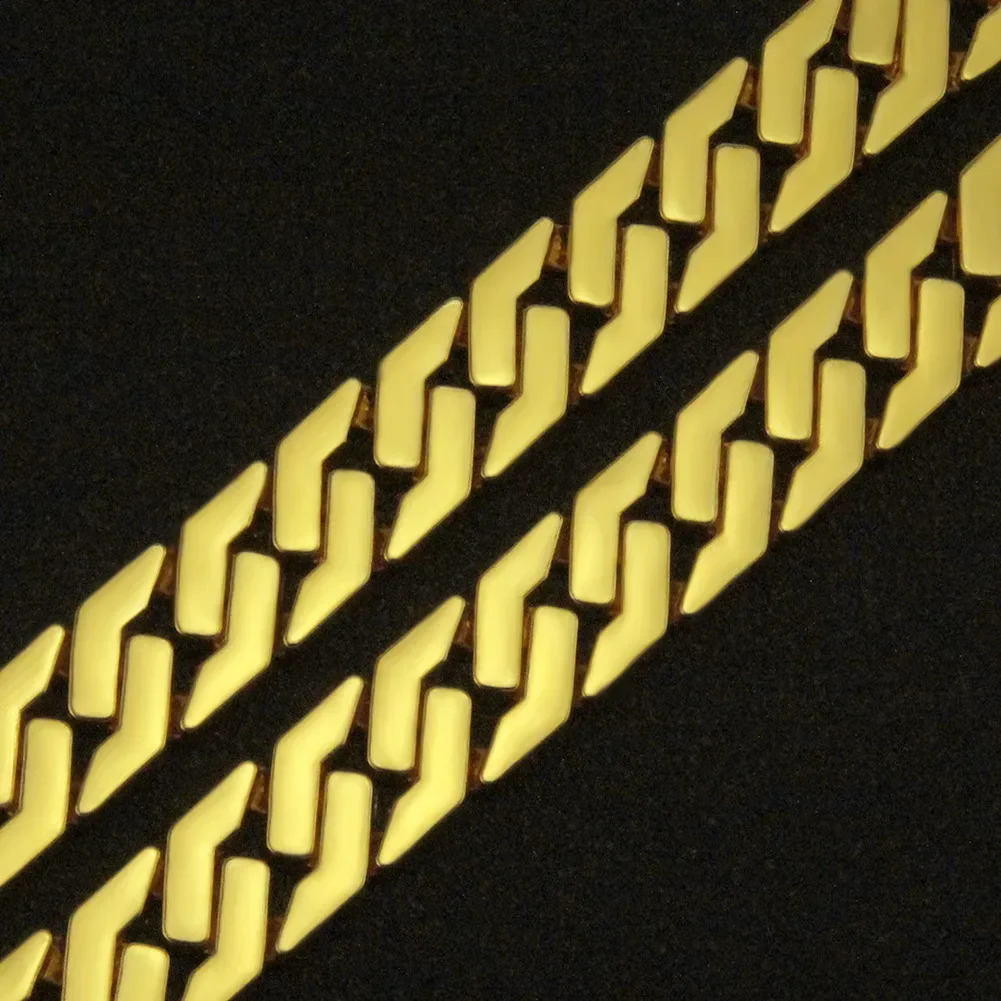 1pcs Blank Cuban Link Chain Bracelet Metal Iced Out Hip Hop Gold Color Heavy 15mm Men Women Hip Hop Jewelry 20cm Drop 250206