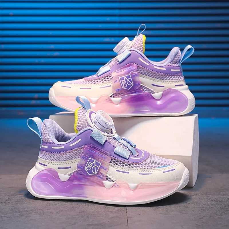 2024 Children Shoes Girls Sneaker Chunky Kids Casual Tennis Sneaker Mesh Platform Purple Girls Sports Shoes W250207