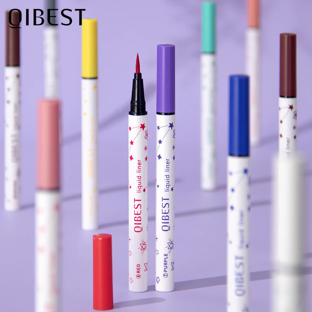 QI High Pigment Eyeliner Pencil Waterproof Smudgeproof Makeup Eye Liner Liquid Black Eyeliner Quick Drying Eyes Cosmetics 250206