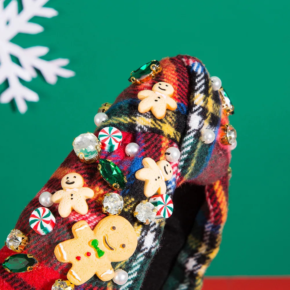 in Europe and America Christmas Gingerbread Man Headband Trend Santa Claus Knotted Hair Accessories 250207