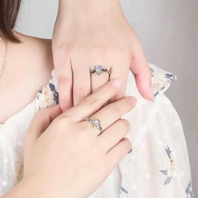 Rings Silver Plated Couple Ring Jewelry for Lovers Forever Endless Love Heart Zircon Ring Adjustable Open Wedding Engagement W250207