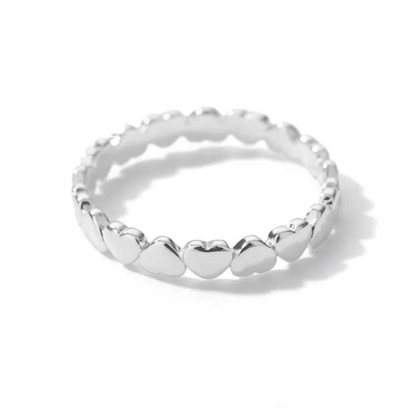 Cute Simple Heart Rings for Women Men Stainless Steel Gold Color Love Finger Rings Couple Wedding Jewelry Christmas Gift W250207