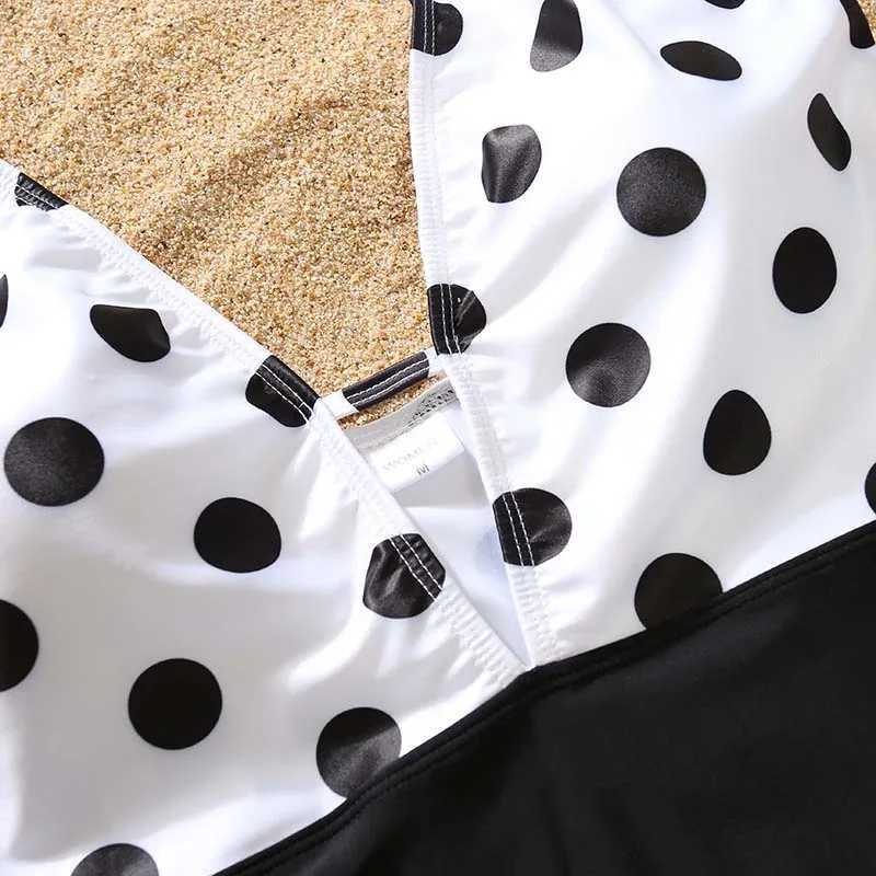 Mommy and Me Cute Dot Swimsuit Bikini for Family Mother Daughter Matching Summer Clothes Outfits W250207
