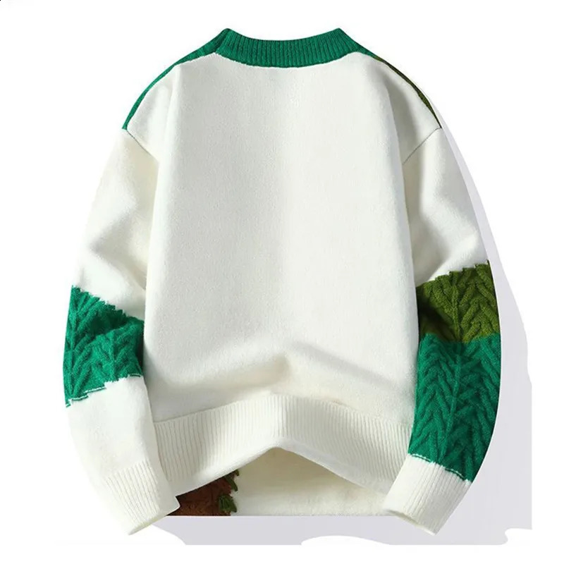 Winter Fashion Sweater Men Patchwork Casual Knit Pullovers Mens Thick Warm Harajuku Loose Knitted Sweaters O-Neck Streetwear Man 250206