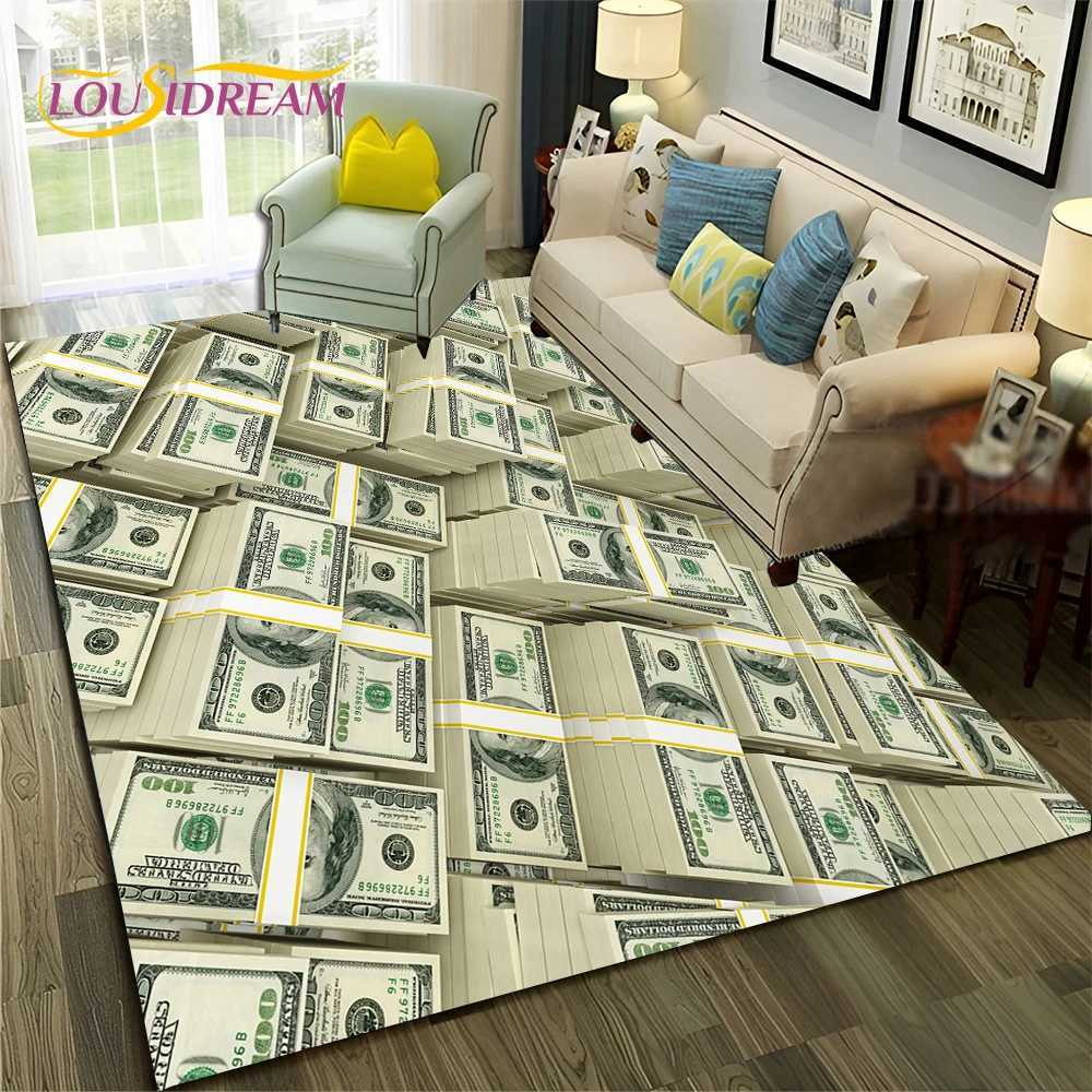 3D Dollar Euro Money Rich Pattern Carpet Rug for Home Living Room Bedroom Sofa Doormat DecorChild Area Rug Non-slip Floor Mat Z250207