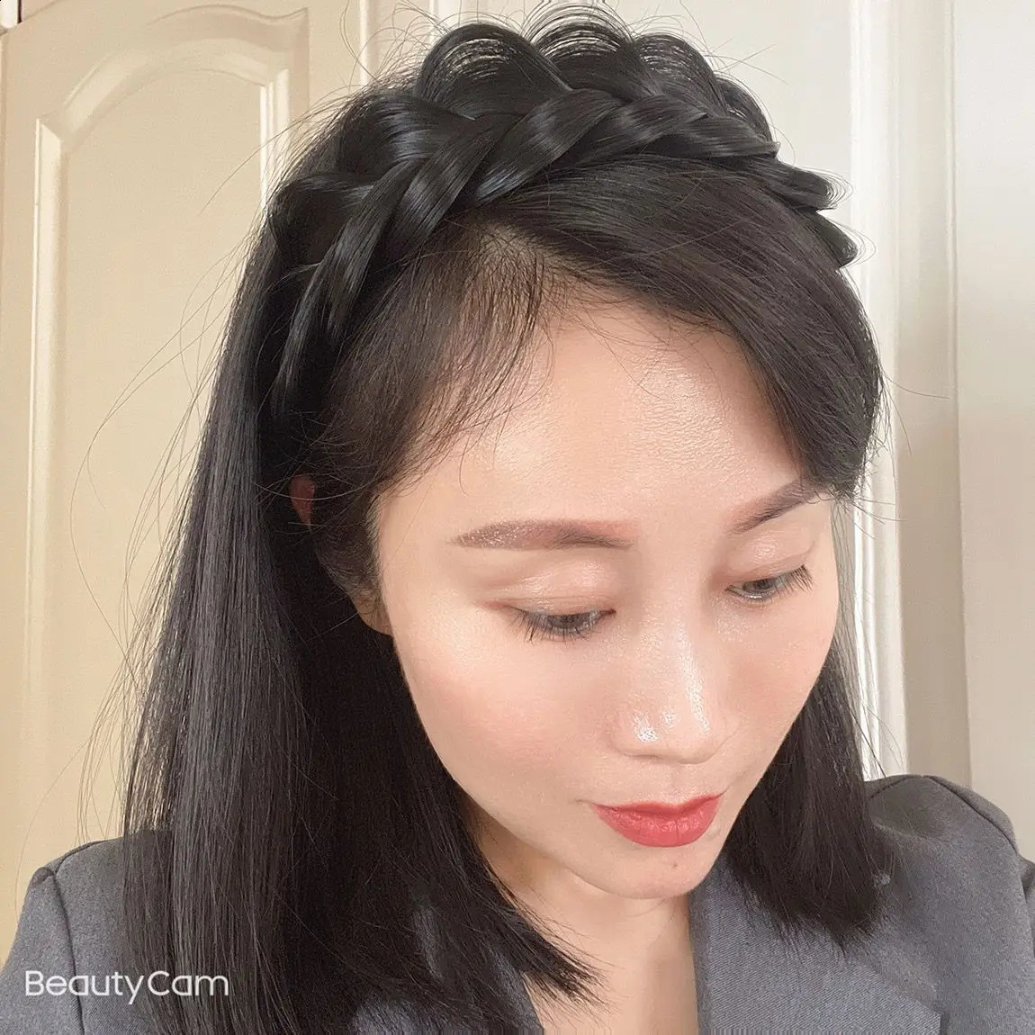 Granny Gray Widen Twist Braid Hairdbands Cover White Hair Up Invisible Seamless color Wig Headband Hairs Accessories For Women 250207
