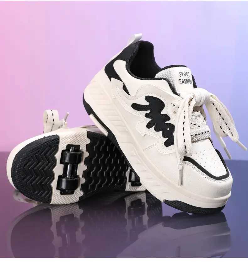Unisex 4 Wheel Roller Skates Shoes New Sneakers With Wheels For Boy Girls Skating Skates Shoes W250207