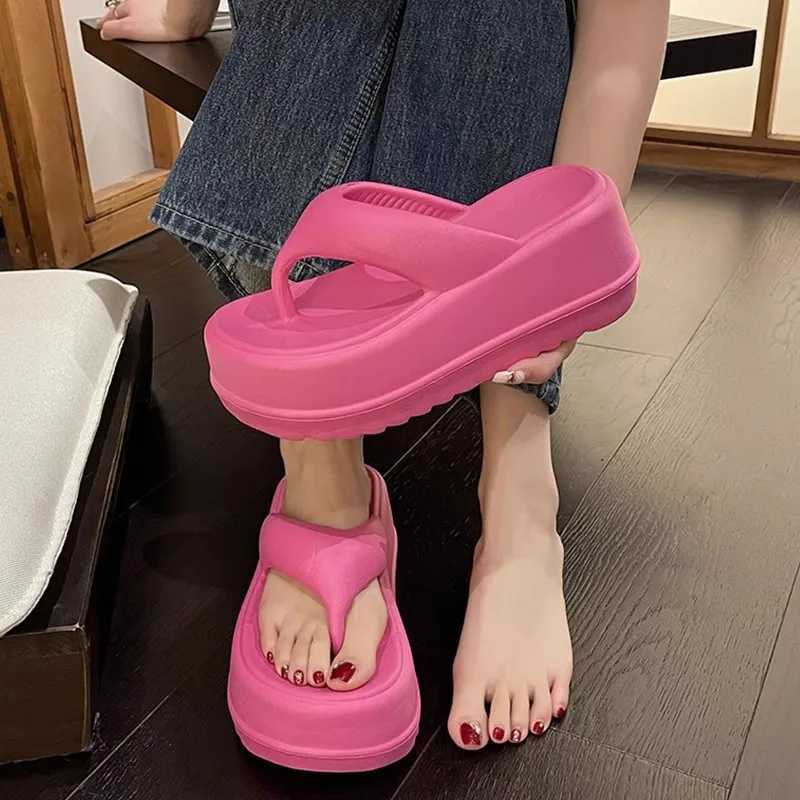 Korean style womens flip-flops Casual womens platform flip-flops n-slip beac soft-soled EVA womens slippersXJ250207