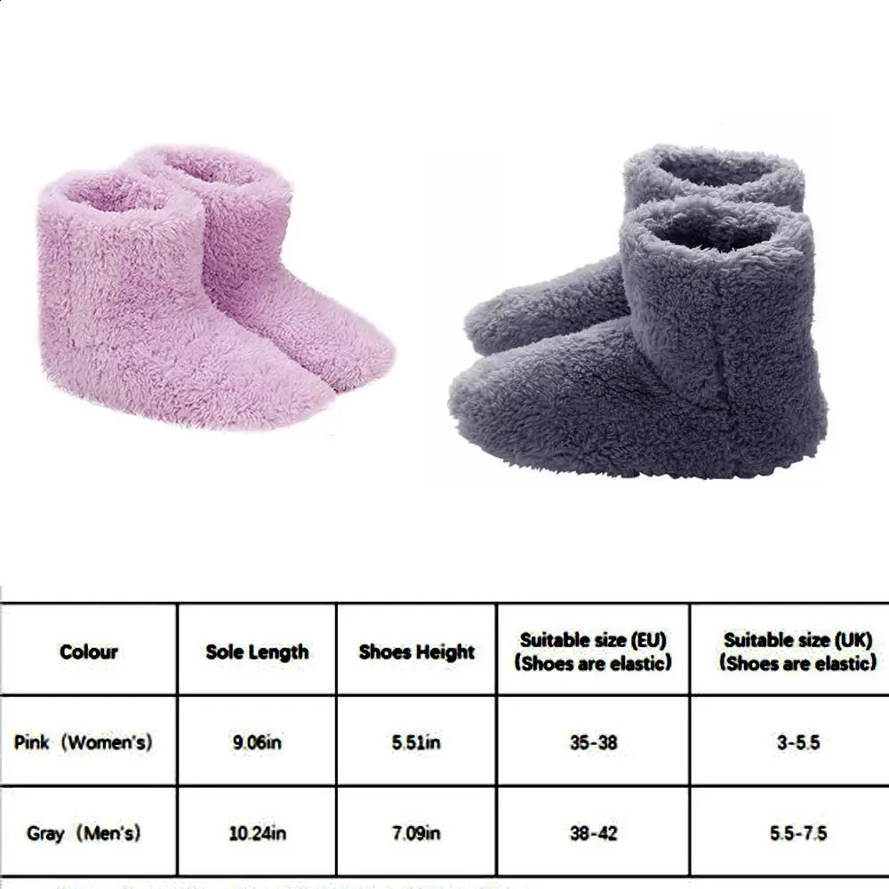 Electric USB Heated Shoes Washable Shoes Comfortable Plush Warmer Foot Winter Foot Care Slipper Unisex Plush Slippers 250120