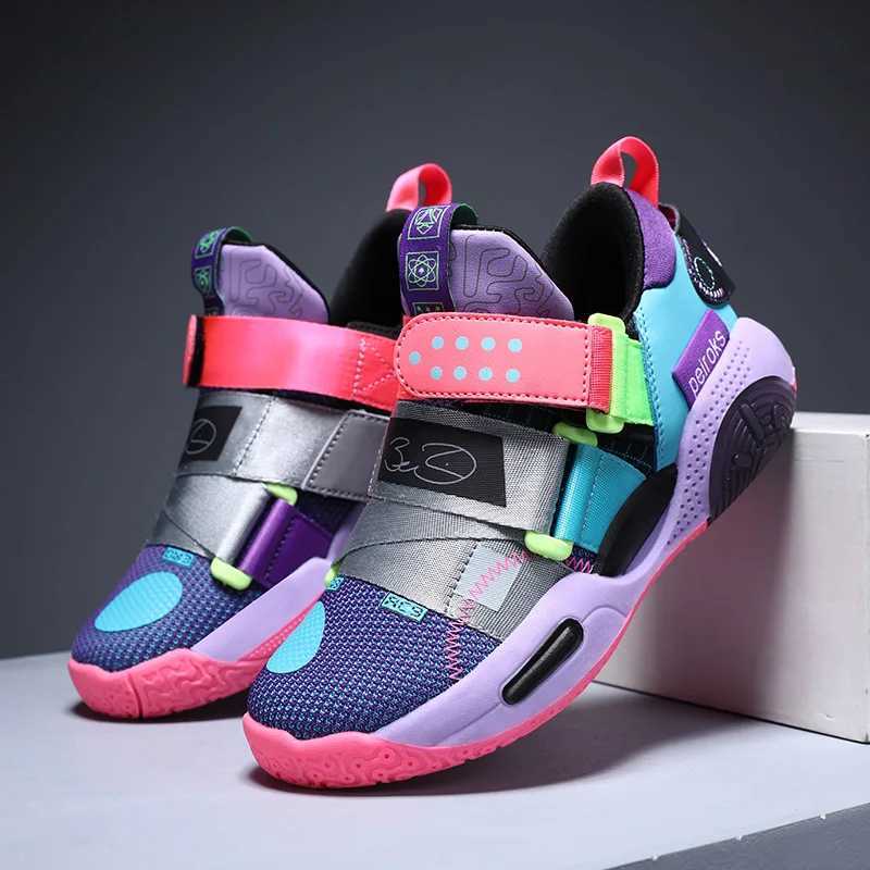2022 New Childrens Basketball Shoes For Boys Girls Non-slip Kids Sport Shoes Lightweight Outdoor Sneakers Trainers Footwear W250207