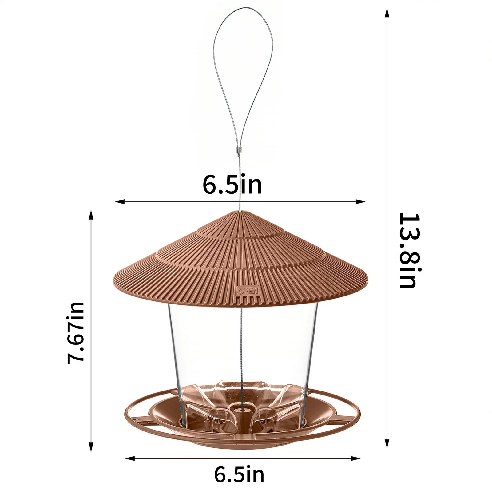 Wild Bird Feeder Hanging with Roof for Garden Yard Outside Decoration Outdoor Feeding Tool Squirrel proof Seed Nut Container 250121