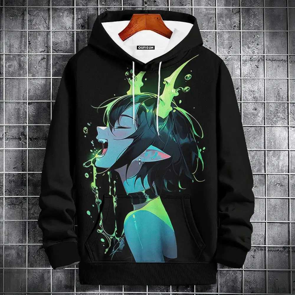Fashion Mens Hoodie Anime 3d Print Long Sleeve Sweatshirts For Mens Autumn Hoodie Men Women Clothing Oversized Hoodies Pullover W250207