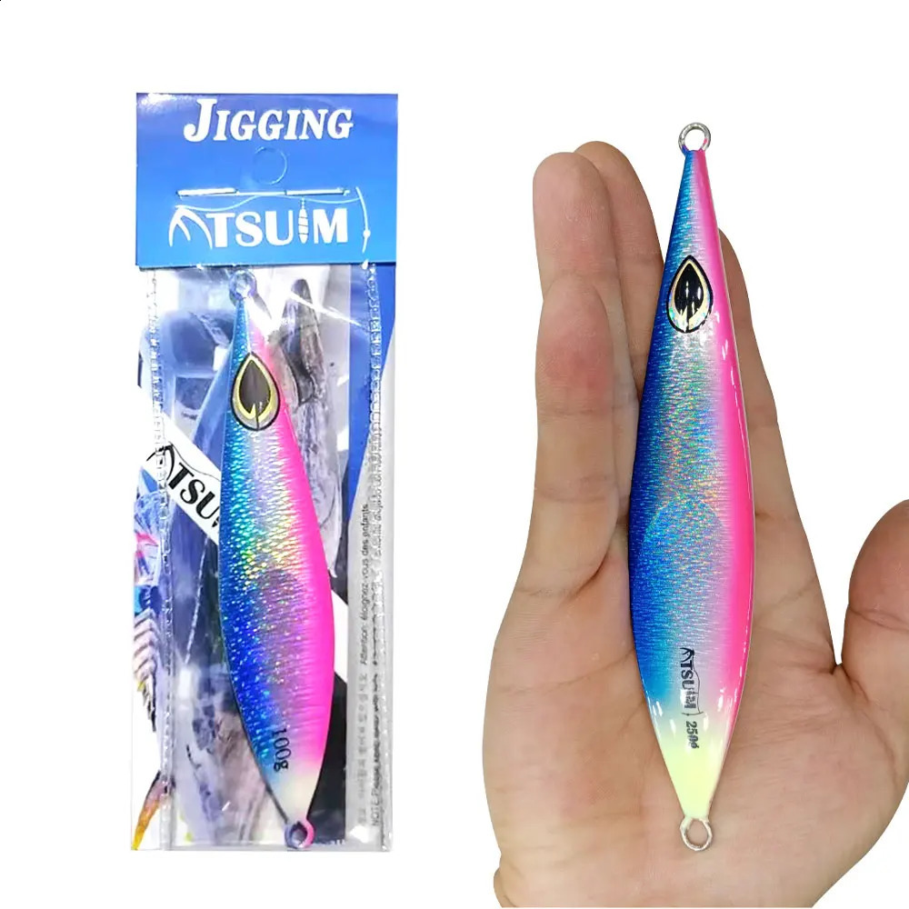 1PC Slow Pitch Jig Falling Sinking Metal Jigging Pesca Glow Jigs 80g100g Luminous Lure Fishing Angler Bait 250207