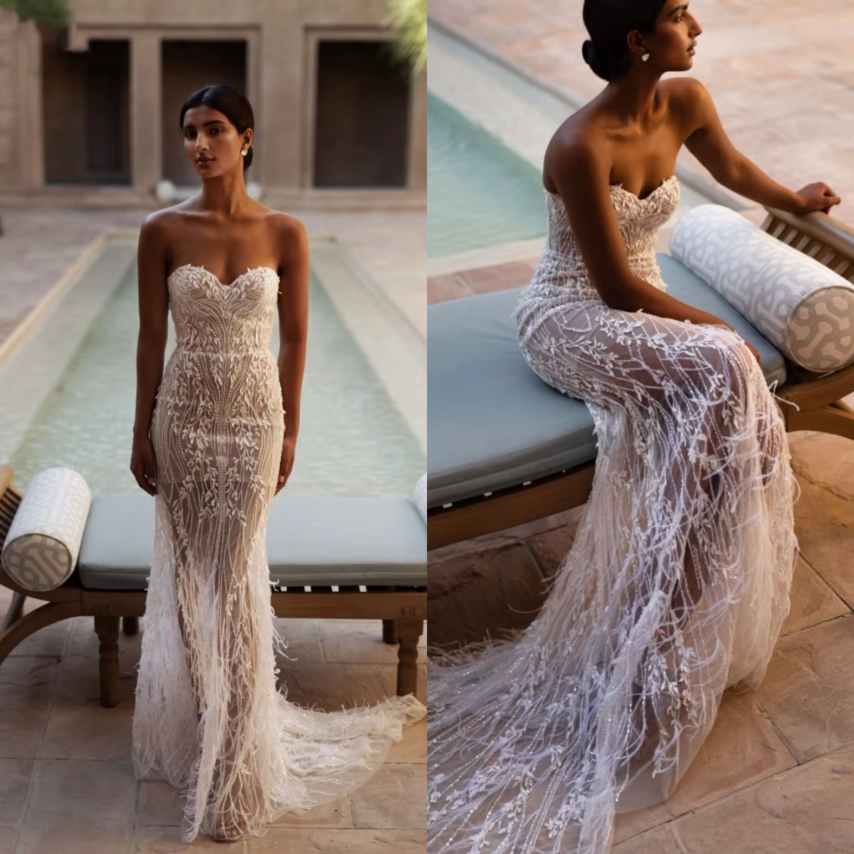 Classic Women Wedding Sweetheart Neck Sleeveless Bridal Gowns Appliques Sweep Train Dress Custom Made vestidos de novia