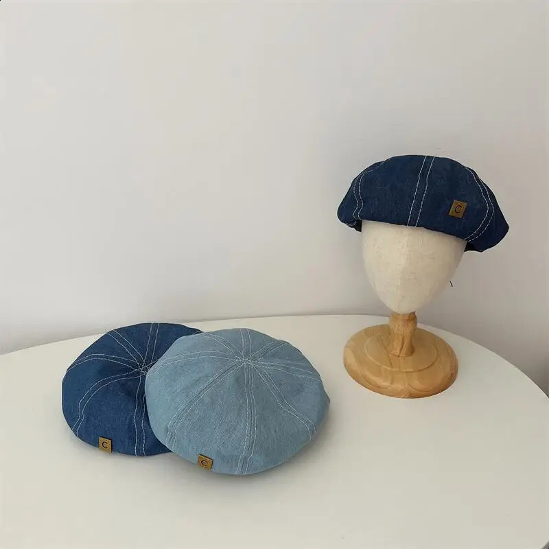 Korea Denim Baby Hat Fashion Girls Boys Baby Hat Spring Autumn Kids Beret Hats Soft Baby Caps Kids Accessories 250206