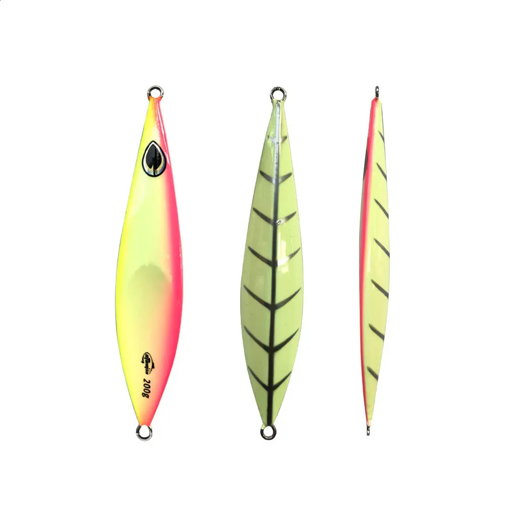 1PC Slow Pitch Jig Falling Sinking Metal Jigging Pesca Glow Jigs 80g100g Luminous Lure Fishing Angler Bait 250207