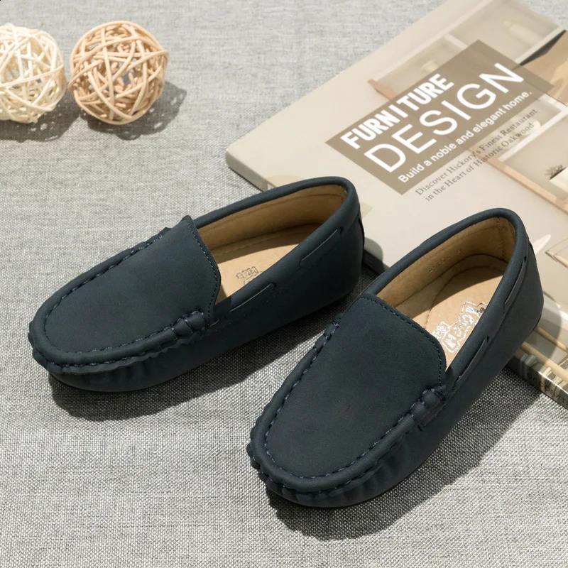 Spring Summer Kids Shoes Boy Girl Casual Shoes Breathable Brown Rubber Sole Childrens Boys Girls Flat Leather Shoes Moccasins 250206