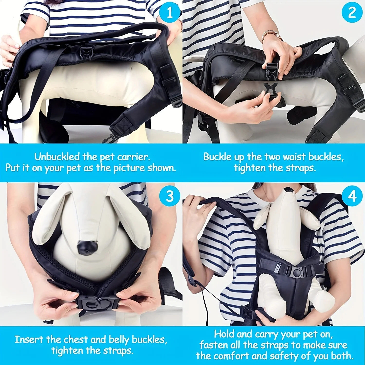 Pet Front Dog Carrier Backpacks Adjustable Hands Free Dog Backpack Carrier For Medium Small Dogs 250206