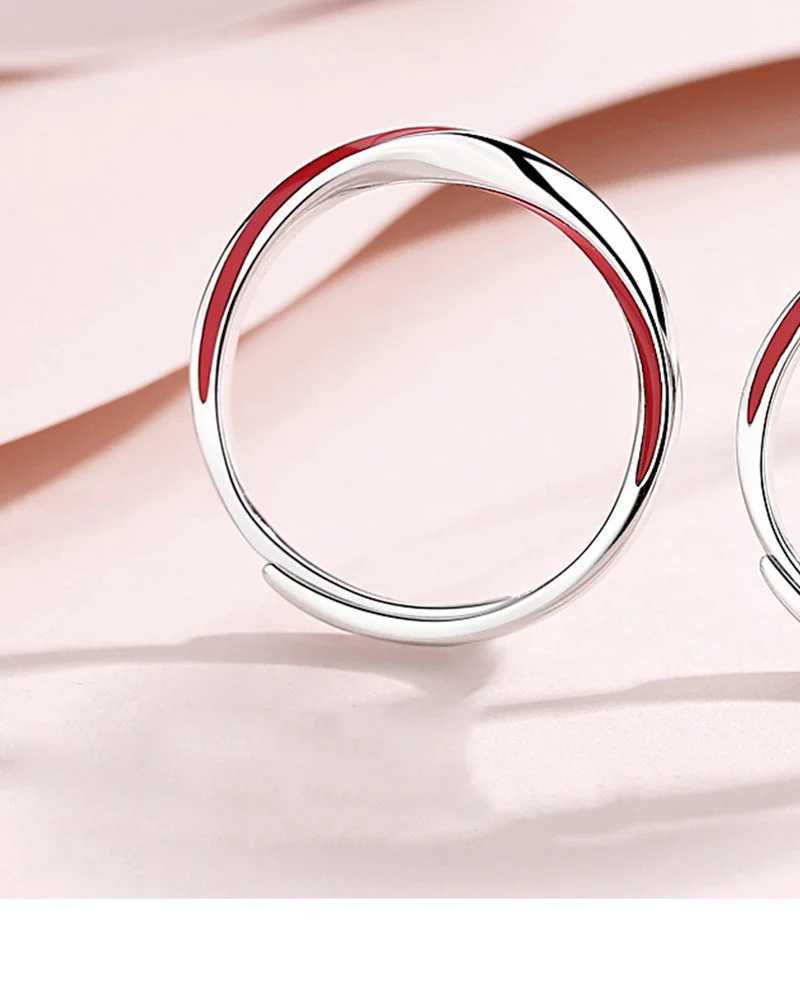 New 925 Silver Plated Lozenge Couples Ring Micro-Set Adjustable One Pair Lovers Rings Male Female Festival Birthday Jewelry Gift W250207
