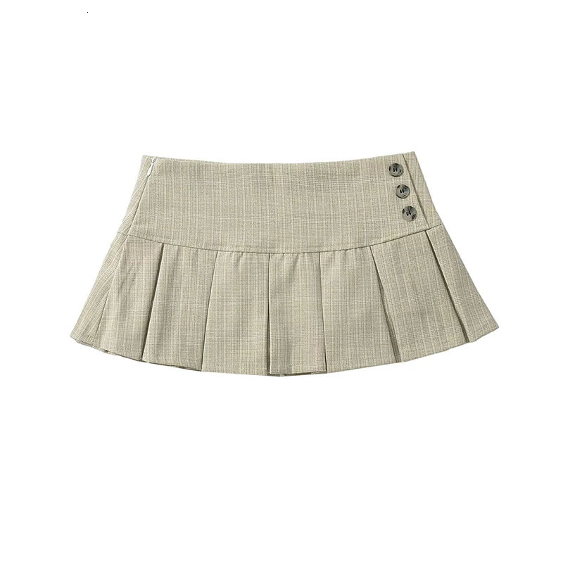 YENKYE American Retro Pleated Mini Skirt Women Sexy Low Waist Summer Skirts Cool Y2K saia 250207