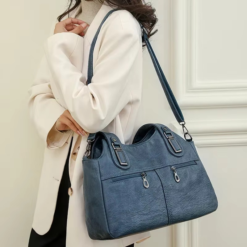 PU Top-Handle Zipper Women's On Sale 2024 High Quality Solid Shoulder Bags Sewing Thread Saddle Handbag Bolso PU Cartoon