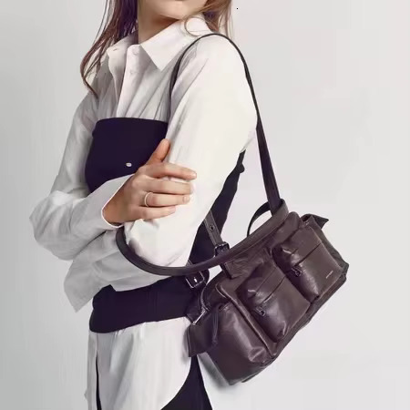 Samo Ondoh New SAMO ONDOH Saddle Cross-Body Bag, Same As Song Yuqi, Samoondoh Small Bag For Women, Korean Fashion Brand Genuine Leather