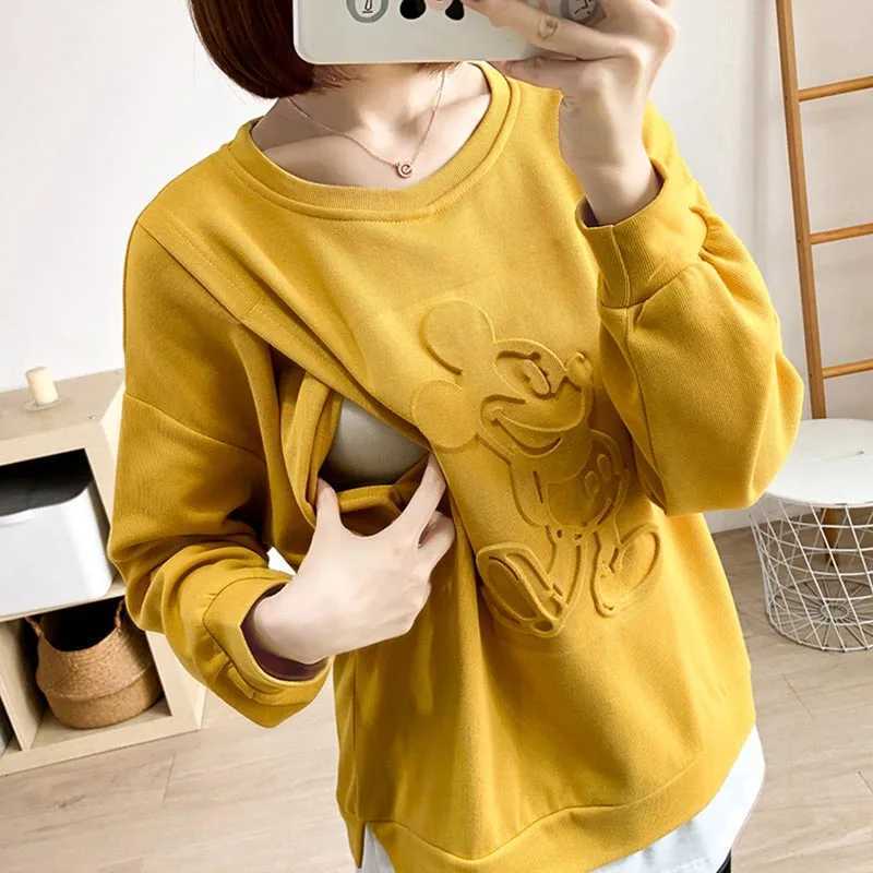 Spring and Autumn Breastfeeding Clothes Sweatshirt For Pregnant Women Nursing Mothers Hoodies Pregnancy Clothes Maternity Clothe W250207