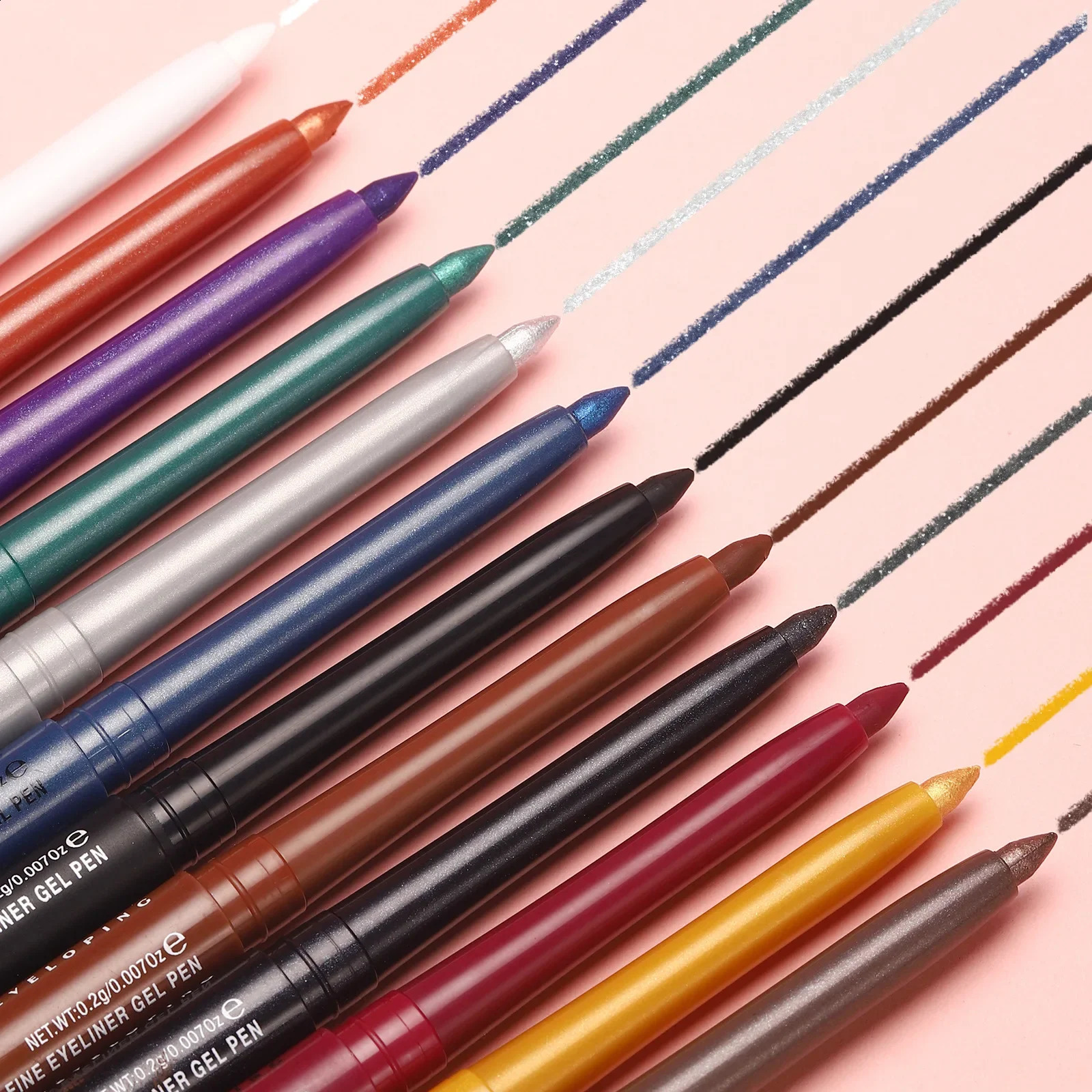 2 in 1 Eye Liner Eye Shadow Pencil Waterproof Lasting 12 Colors Rotating Black Matte Eyeliner Glue Pen Makeup for Eyes Cosmetics 250206