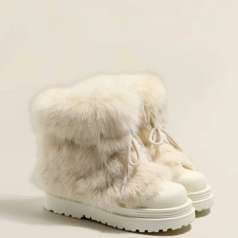 Winter Warm Platform Boots High Quality Women Slip-on Round Toe Snow Boots Casual Mid-Calf Boots Comfortable shoes for women 250122