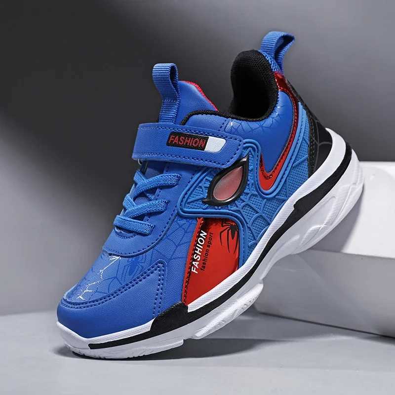 Brand childrens spider sports shoes boys waterproof sports shoes outdoor anti slip tennis shoes lightweight and casual running shoes W250207