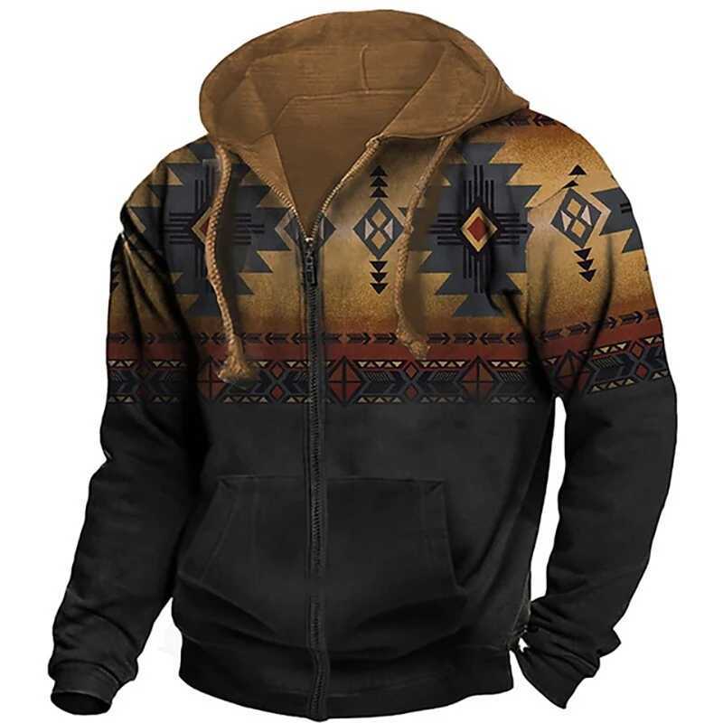 Autumn Ethnic Style 3D Printed Hoodies Men Women Fashion Vintage Oversized Sweatshirts Zipper Hoodie Male Tracksuit Man Clothing W250207