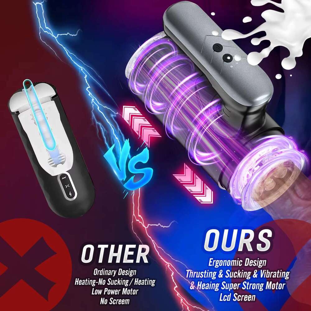 Automatic Male Masturbator Cup with 5 Thrusting Real Oral Vagina Vacuum Suction Vibrator Toys for Men Sex Shop