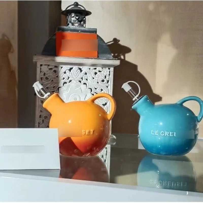 Storage Bottles Jars Cool Color Ceramic Oil Pot Seasoning Packaging Bottle for Kitchen and Home Use High Quality Kitchen Utensils 400ml CL250207