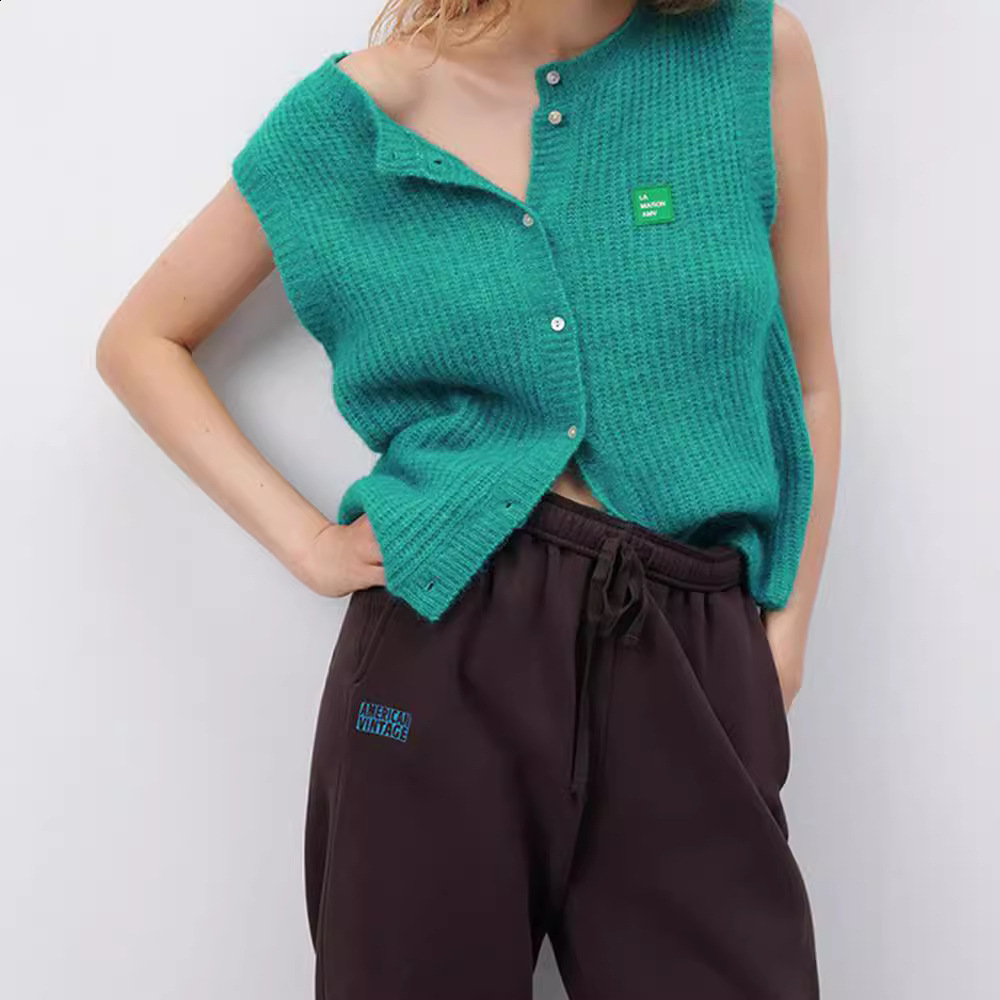 Gaono Women Knitted Tank Tops Casual Summer Solid Color Button Front Basic Vest Sleeveless Shirt y2k Aesthetic Clothes 240814