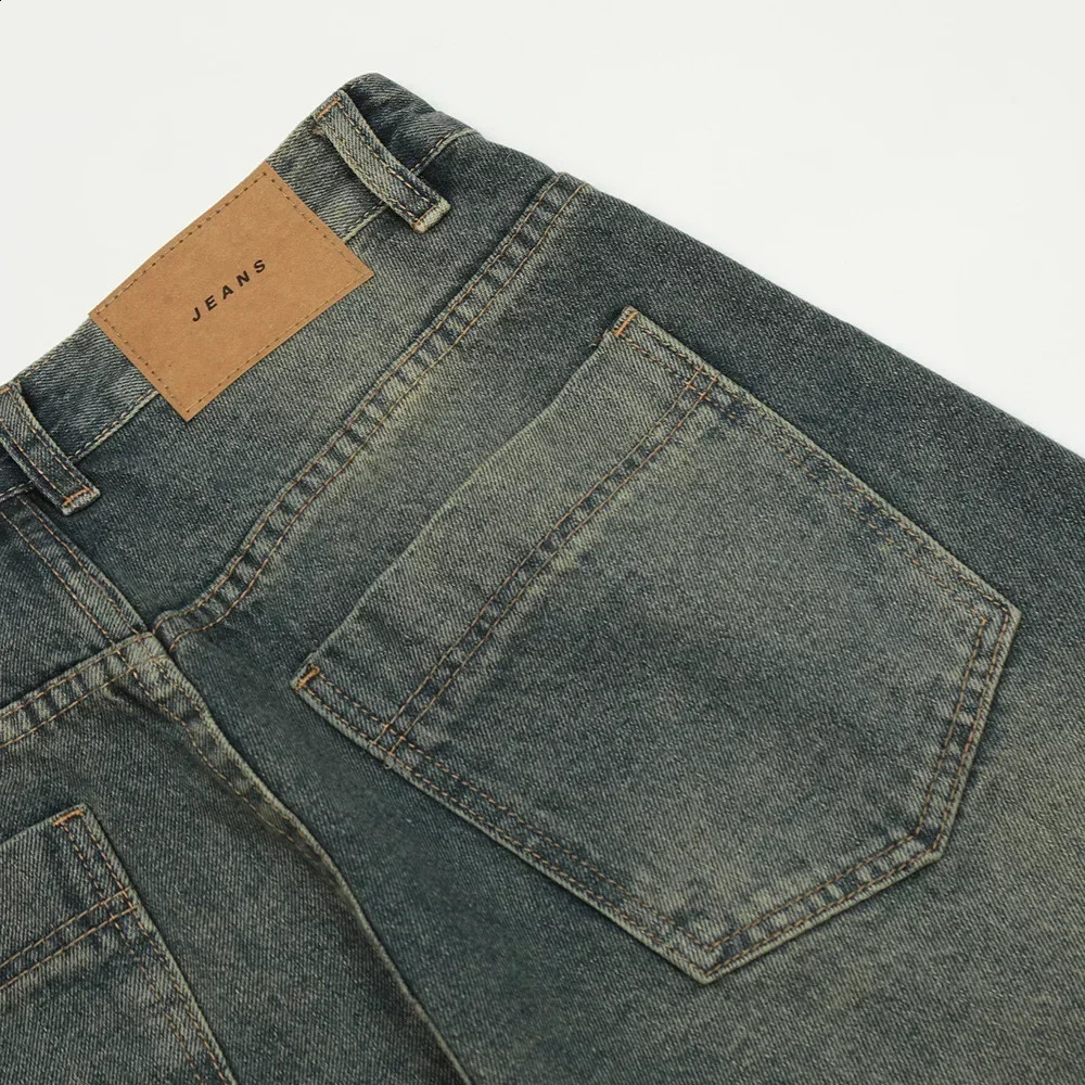 Mens Punk Washed Denim Fivepoint Shorts with Streetstyle Patchwork Splicing Distressed Look Loose Straightleg and Wideleg 250120