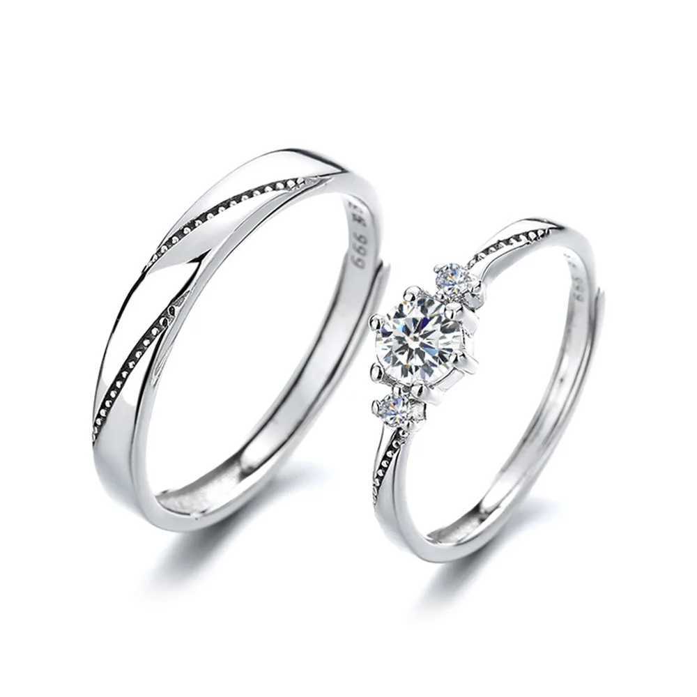 925 Sterling Silver New Ladys High Quality Fashion Jewelry Crystal Zircon Couple Ring For Man XY0339 W250207