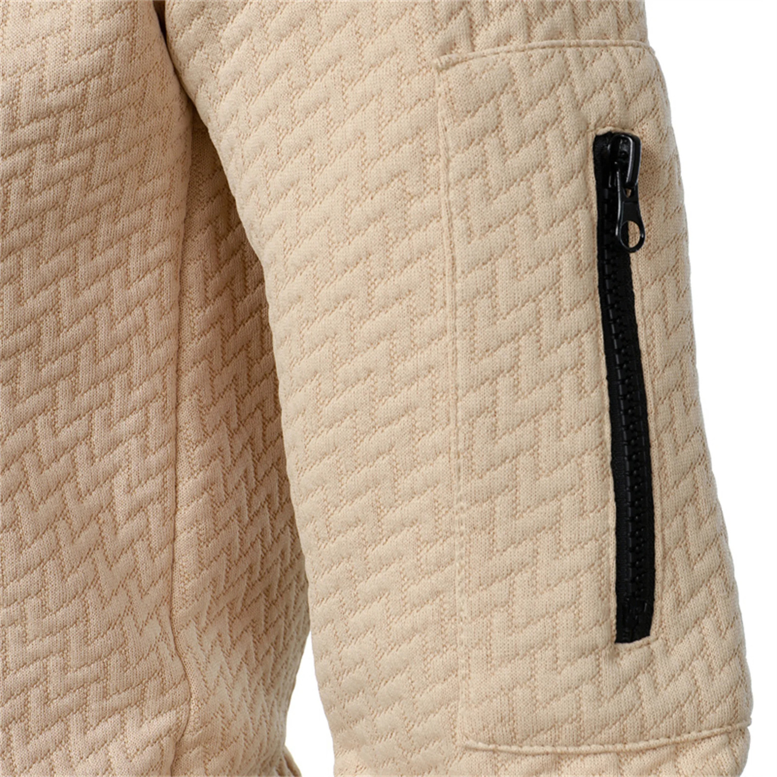 Autumn and Winter Mens Jacquard Zipper Frame Collar Casual Hoodie Top 250207