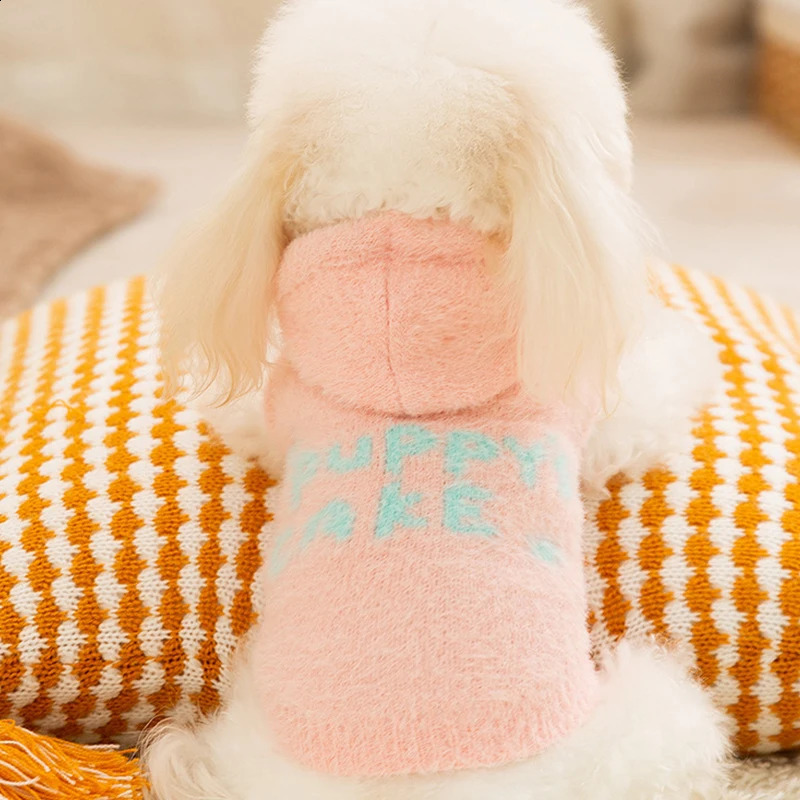 Autumn Winter Dog Warm Clothes Cute Letter Dog Sweater Pet Hoodie Sweater Chihuahua Bichon Costume Puppy Pullover Cat Dog Coat 250206