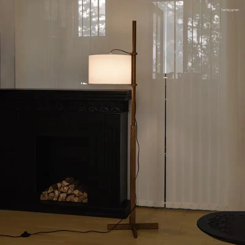 Floor Lamps Spanish TMM Modern Minimalist Lamp Living Room Bedroom Creative North American Black Walnut Adjustable