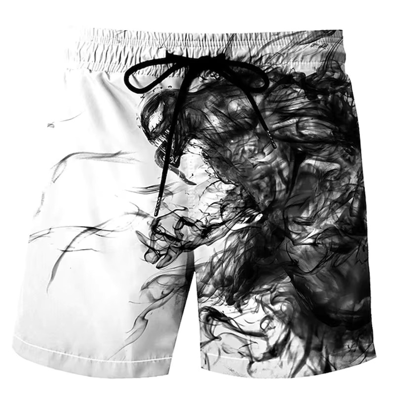 3D Printed Oil Painting Art Pattern Summer Men's Beach Shorts Hawaii Beach Sports Swim Pants Fashion Quick Drying Men's Casual Pants